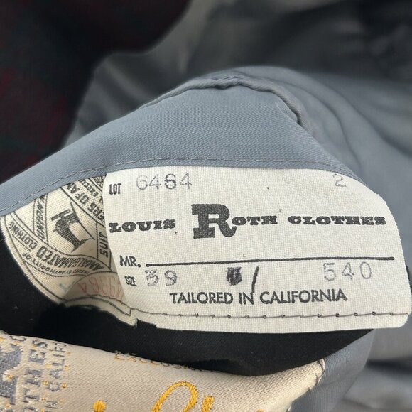 Louis Roth Union Made Vintage 80s Red Gray Plaid Wool Blazer Sports Coat Size 39 - Picture 6 of 15